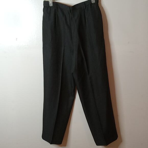 First Issue Women's Petite 12 Wide leg Black Pin Stripe high rise Pants. Office - Picture 6 of 9